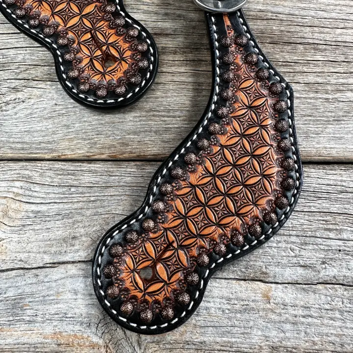 Twotoned Honeycomb Shaped Spur Straps