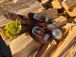 Spur Strap Tooled With Conchas Lady Size