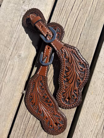 Dark Oil Braided Spur Straps