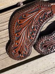 Dark Oil Braided Spur Straps