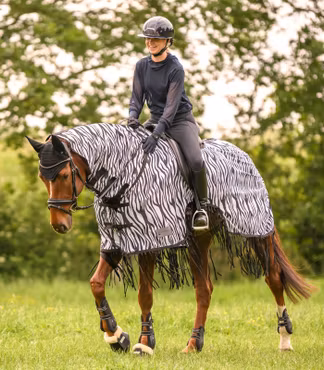 Waldhausen Zebra Fly Exercise Sheet With Fringes