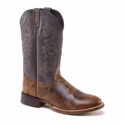 Old West Cowboyboots Brown Lasy Vintage Foot with Anthracite Shaft Brannack