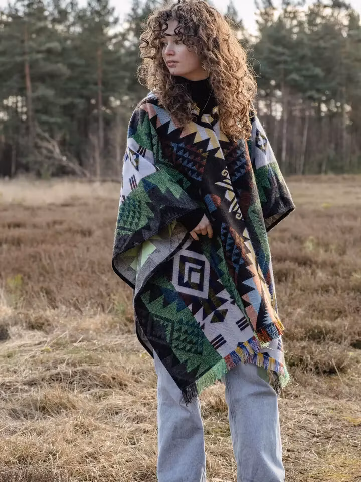 EcuaFina Poncho Waorani Grön