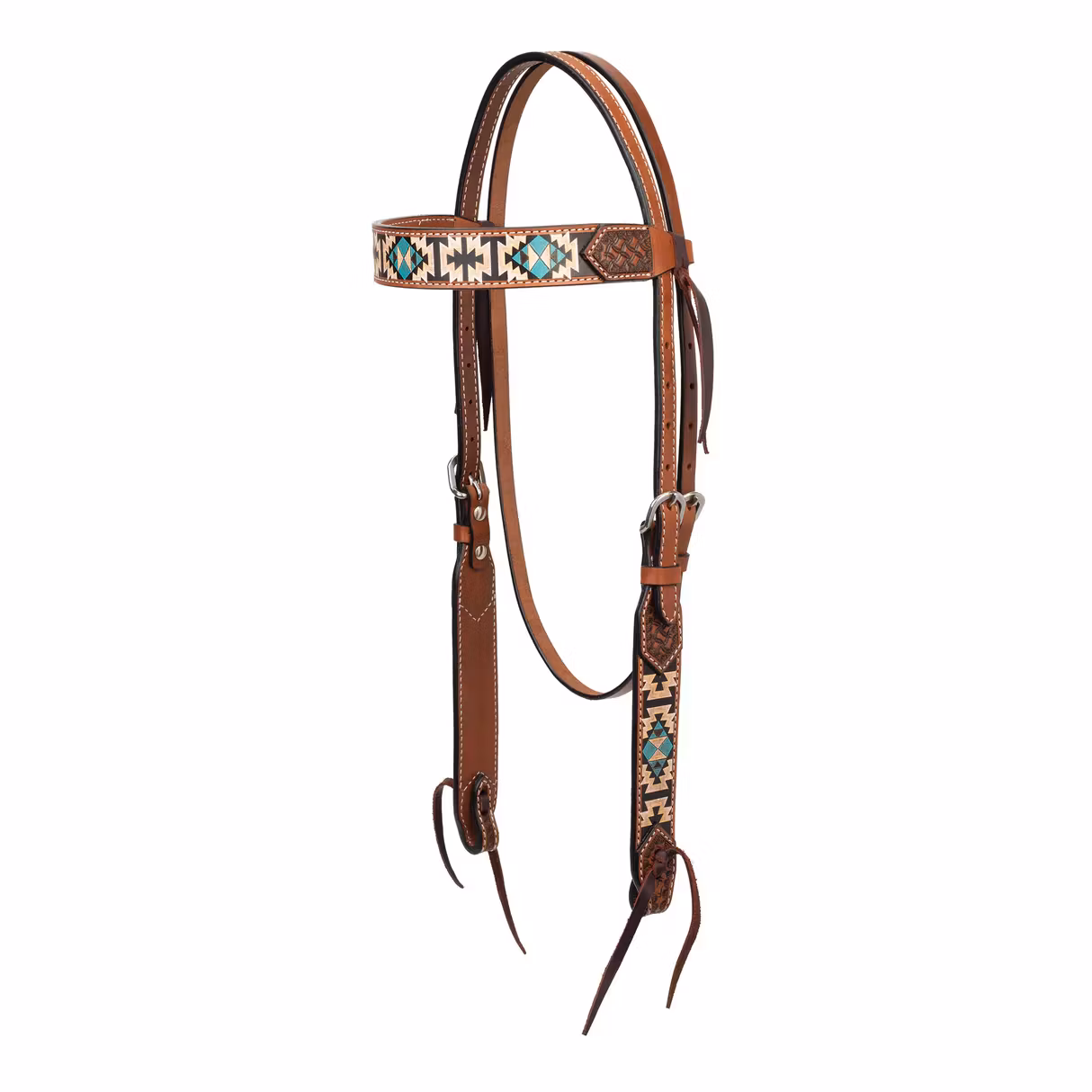 Weaver Turquoise Cross Aztec 5/8" Headstall