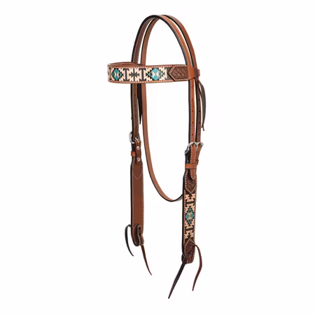 Weaver Turquoise Cross Aztec 5/8" Headstall