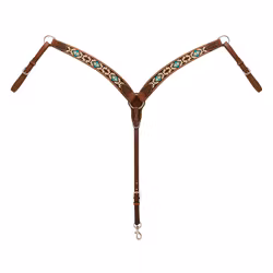 Weaver Turquoise Cross Aztec Contoured Breast Collar