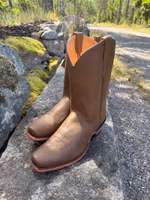 Old West Kansas City Cowboyboots Yellow Brown Vintage Crackle