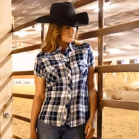 Stars & Stripes Westernblouse Pasadena Short Blue