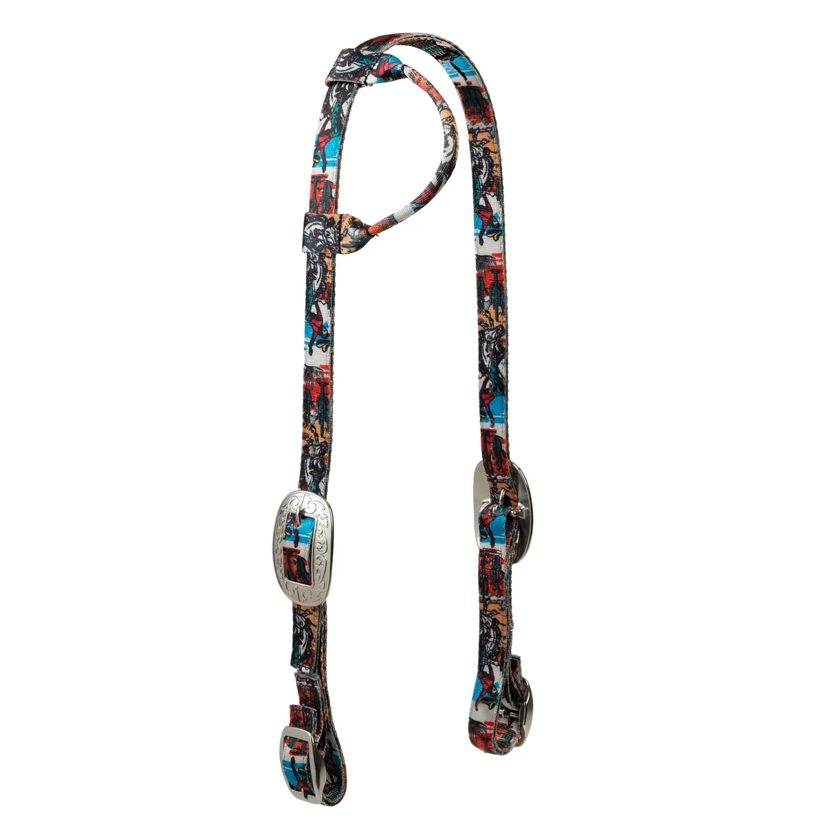 Patterned Poly Headstall Bucking Bronc