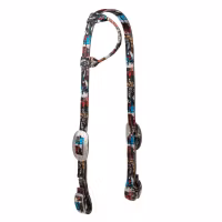Patterned Poly Headstall Bucking Bronc