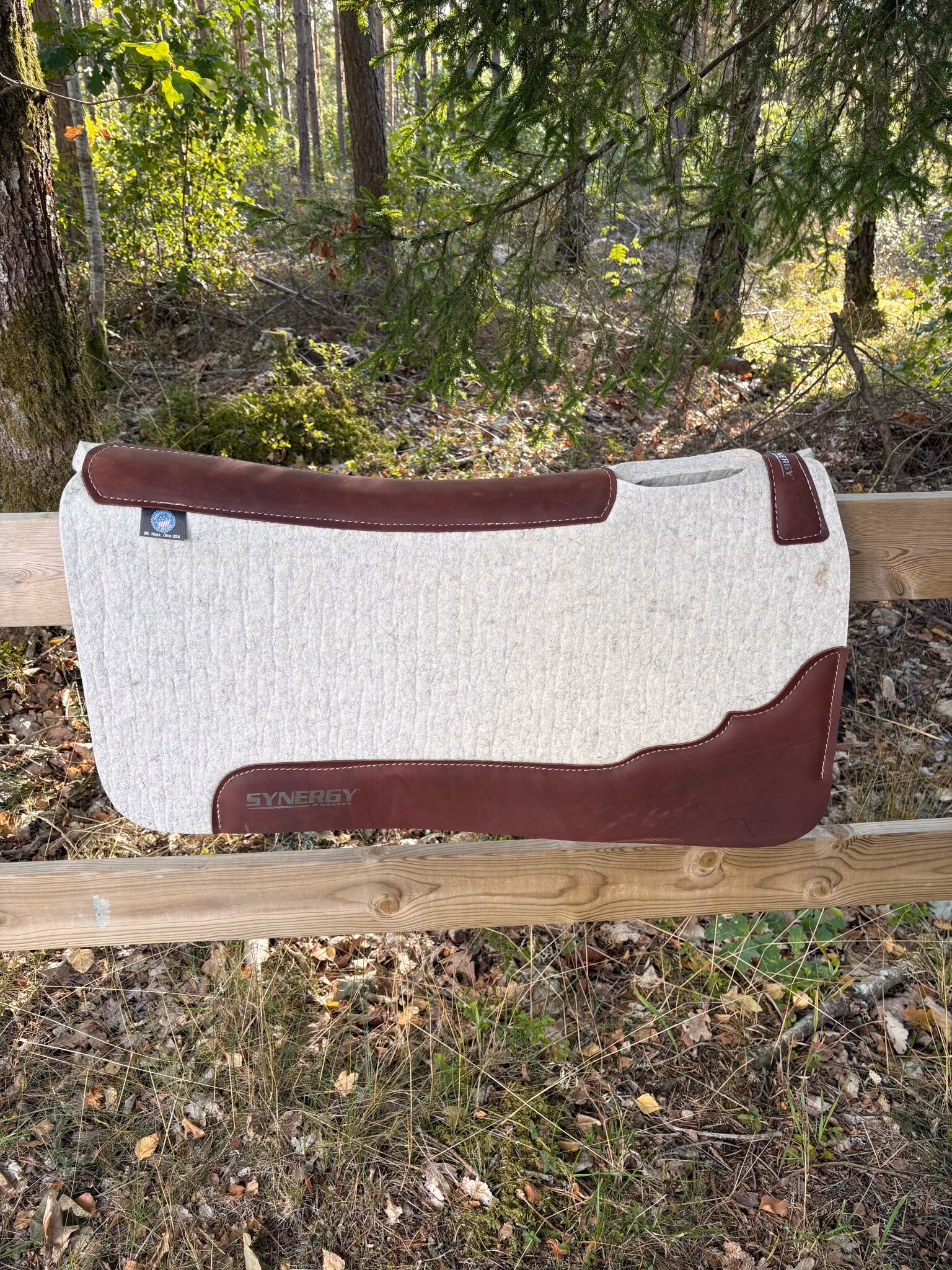 Synergy Contoured Steam Pressed 100% Merino Wool Felt Performance Saddle Pad - Natural