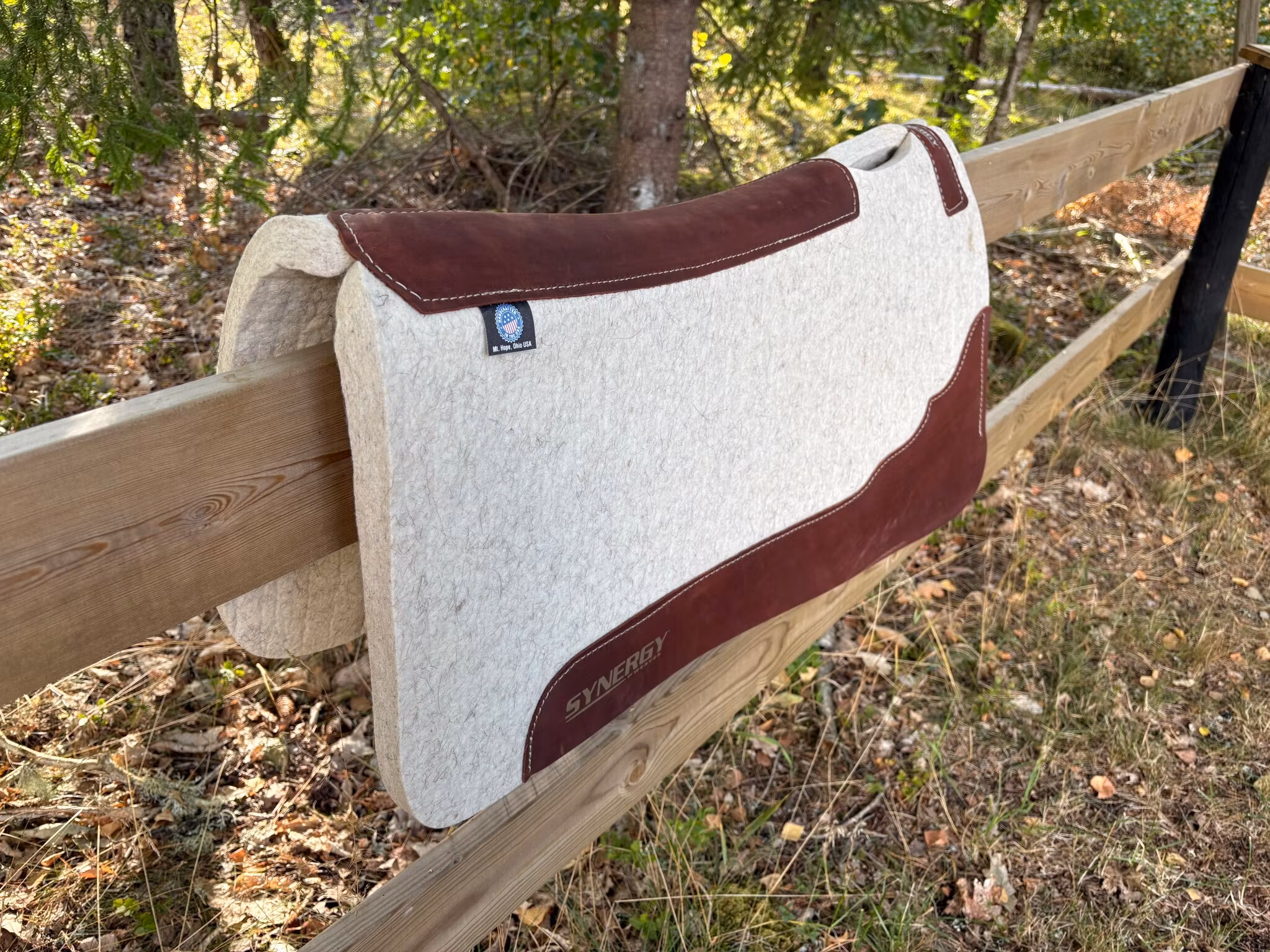 Synergy Contoured Steam Pressed 100% Merino Wool Felt Performance Saddle Pad - Natural