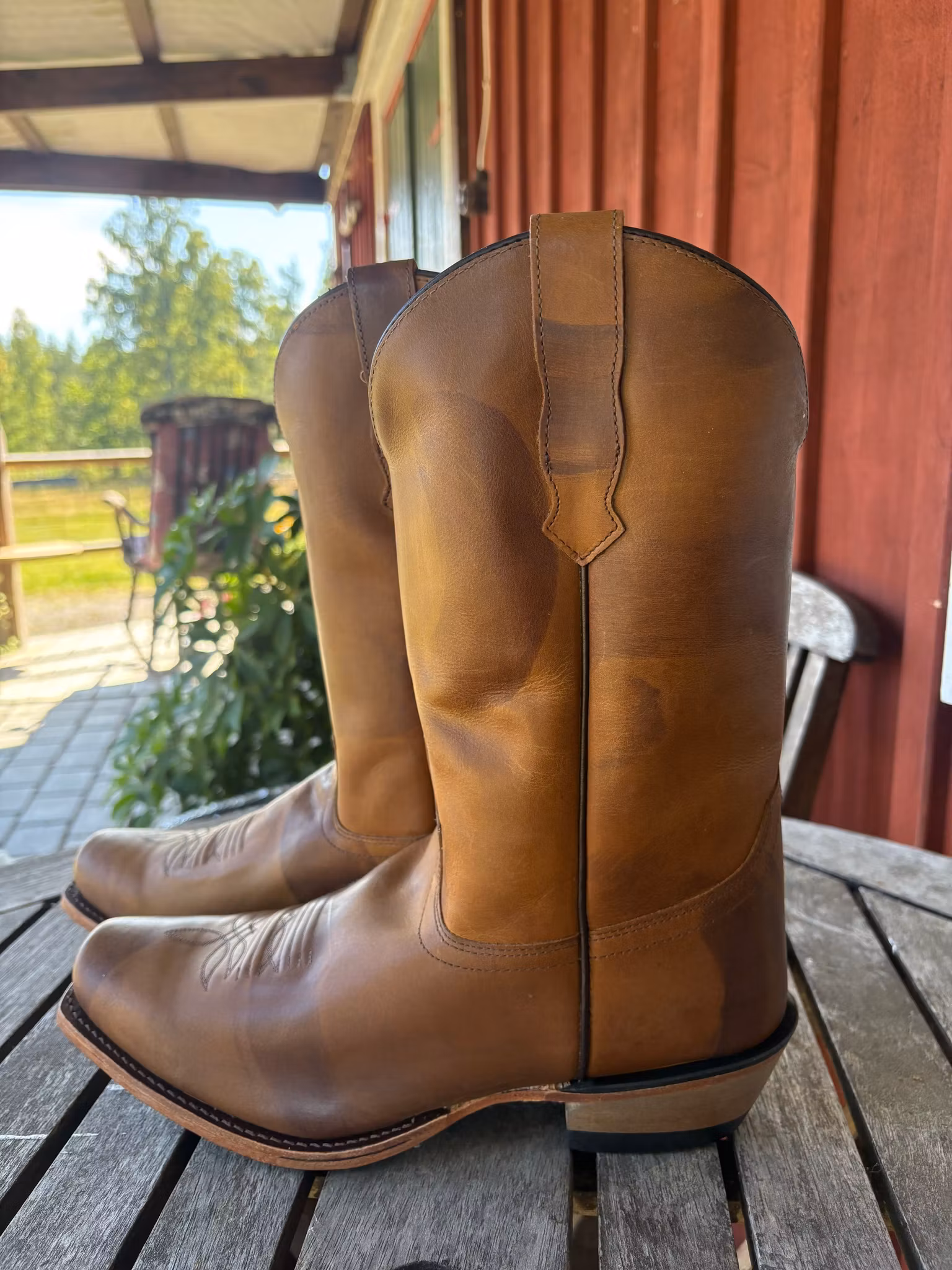 Old West El Paso Cowboyboots Brown Antiqua