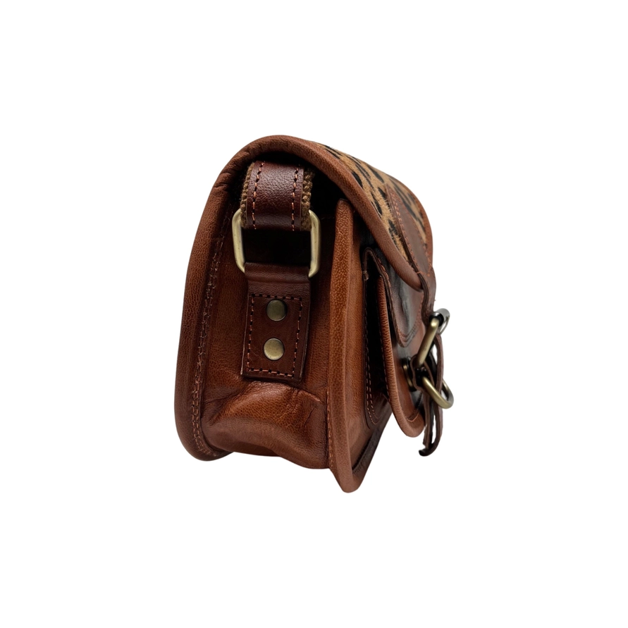 Louisa Lee Shoulderbag Cayenne With Leopard