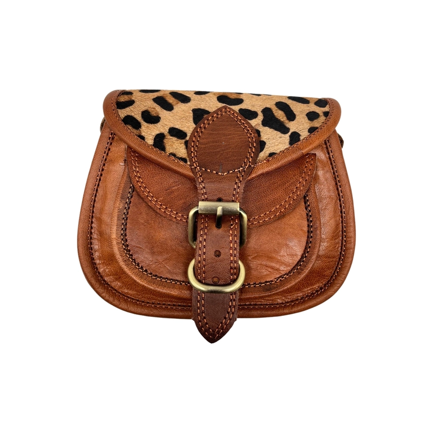 Louisa Lee Shoulderbag Cayenne With Leopard