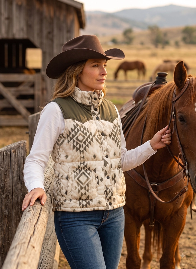 Montana Quilted Western Vest For Women