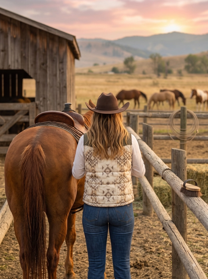 Montana Quilted Western Vest For Women