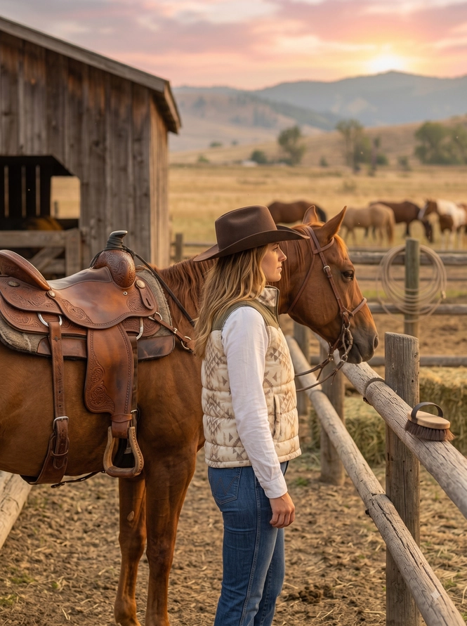 Montana Quilted Western Vest For Women