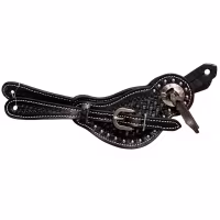 Raw Tack Spur Strap With Basket Tooling And Dots Chestnut