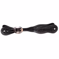 Raw Tack Spur Strap With Basket Tooling Black