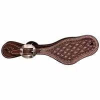 Raw Tack Spur Strap With Diamond Tooling Chestnut