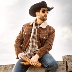 Stars & Stripes Jacket Decker Brown 100% leather