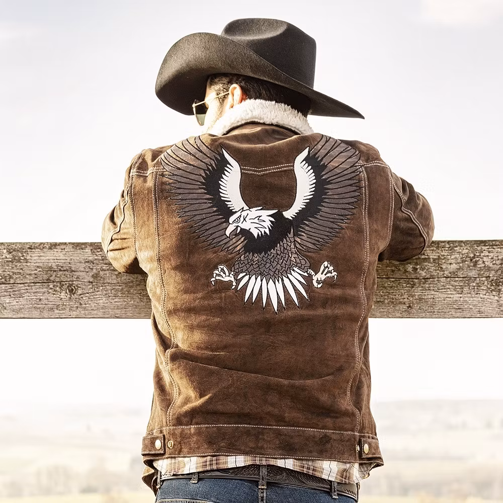 Stars & Stripes Jacket Decker Brown 100% leather
