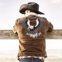 Stars & Stripes Jacket Decker Brown 100% leather