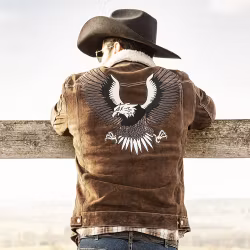 Stars & Stripes Jacket Decker Brown 100% leather