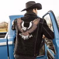 Stars & Stripes Jacket Decker Black 100% leather
