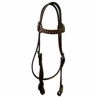 Raw Tack Studded Browband Headstall With Conchos