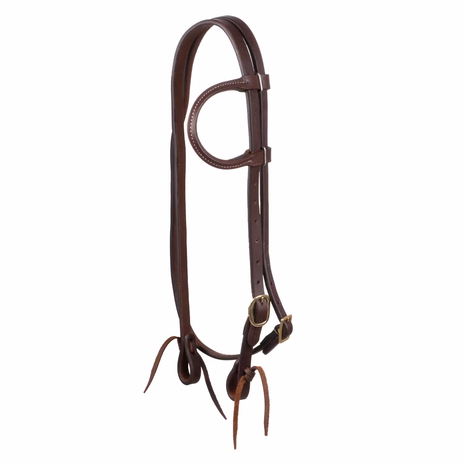 Western One Ear Bridle With Throatlatch (brass)