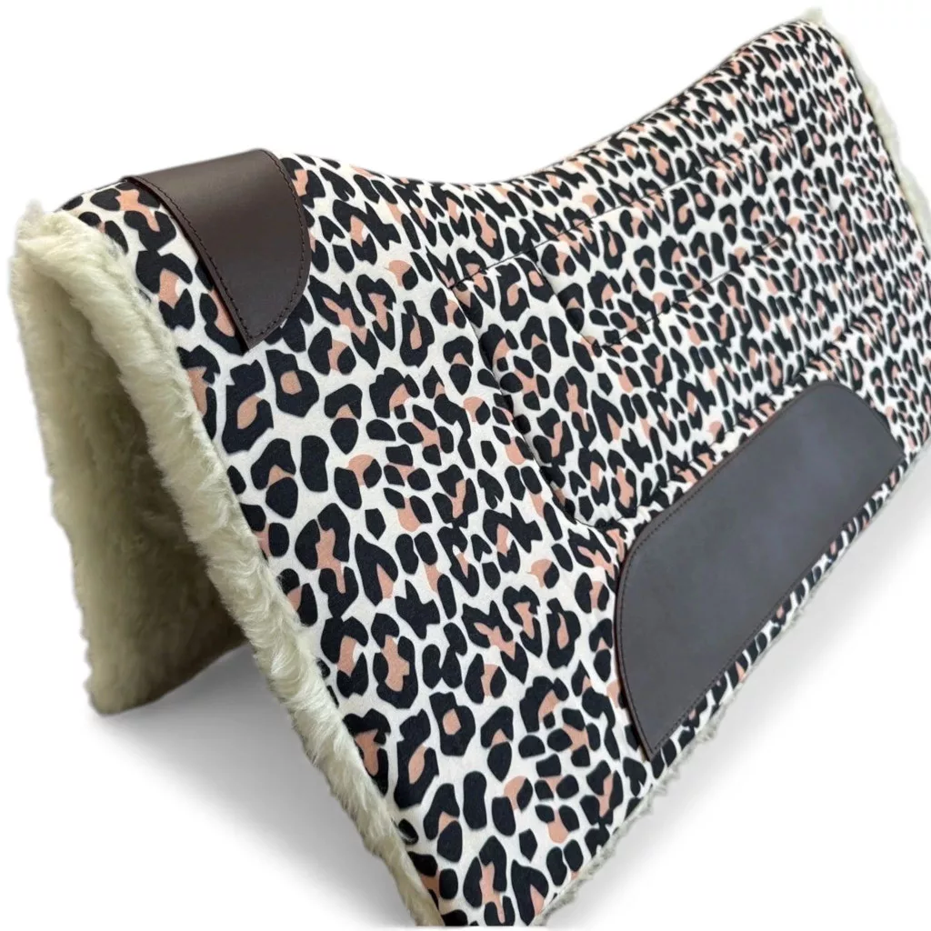 Cayuse Canvas Cheetah Panther Print Western Saddle Pad