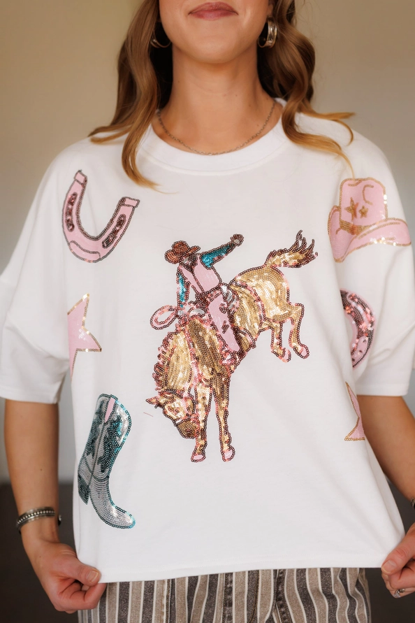 Howdy Hanny T-shirt Bucking Horse
