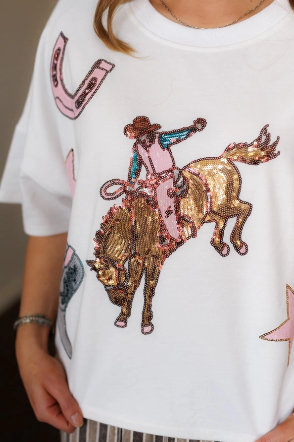Howdy Hanny T-shirt Bucking Horse