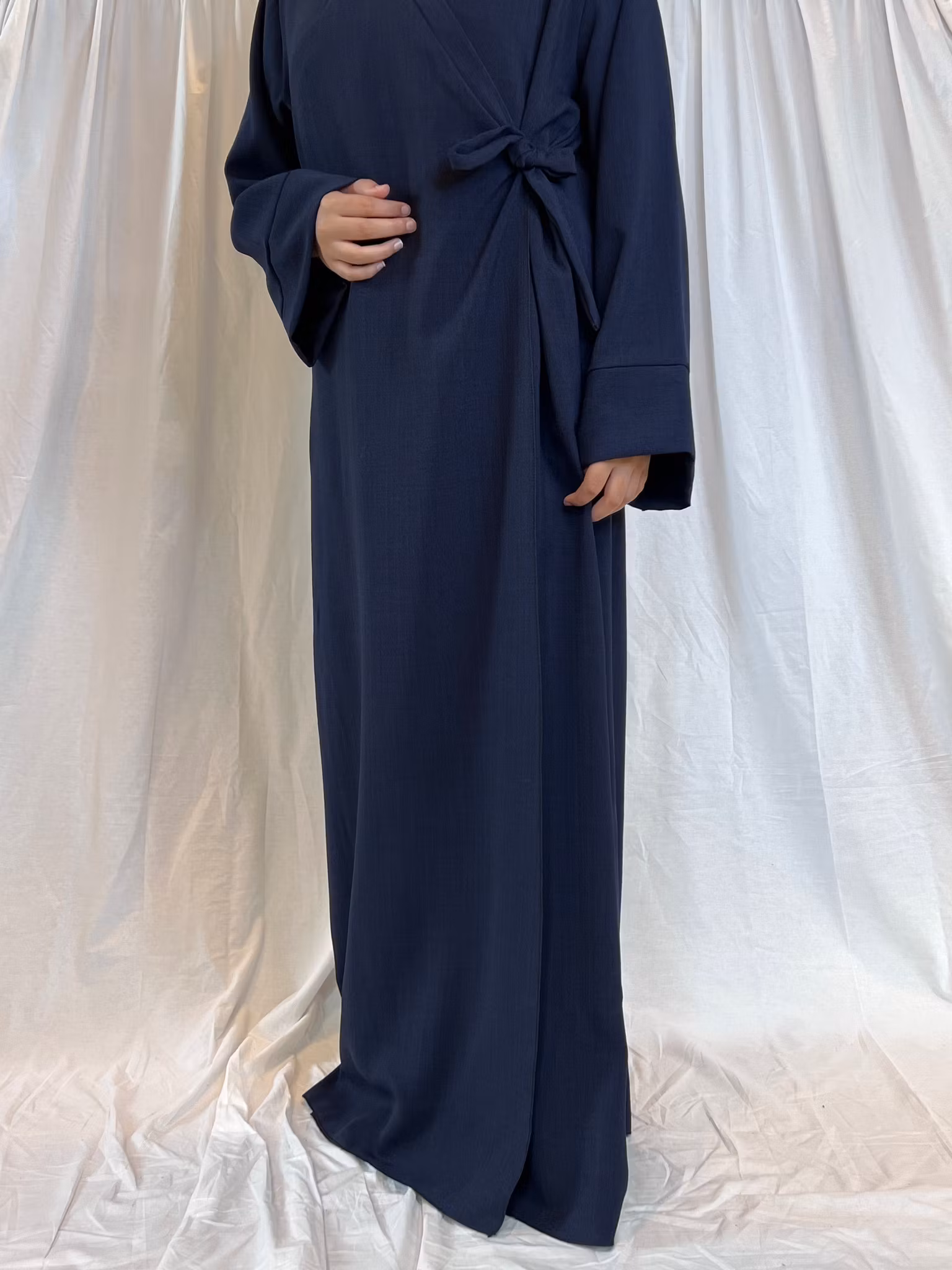 Navy side wrap abaya