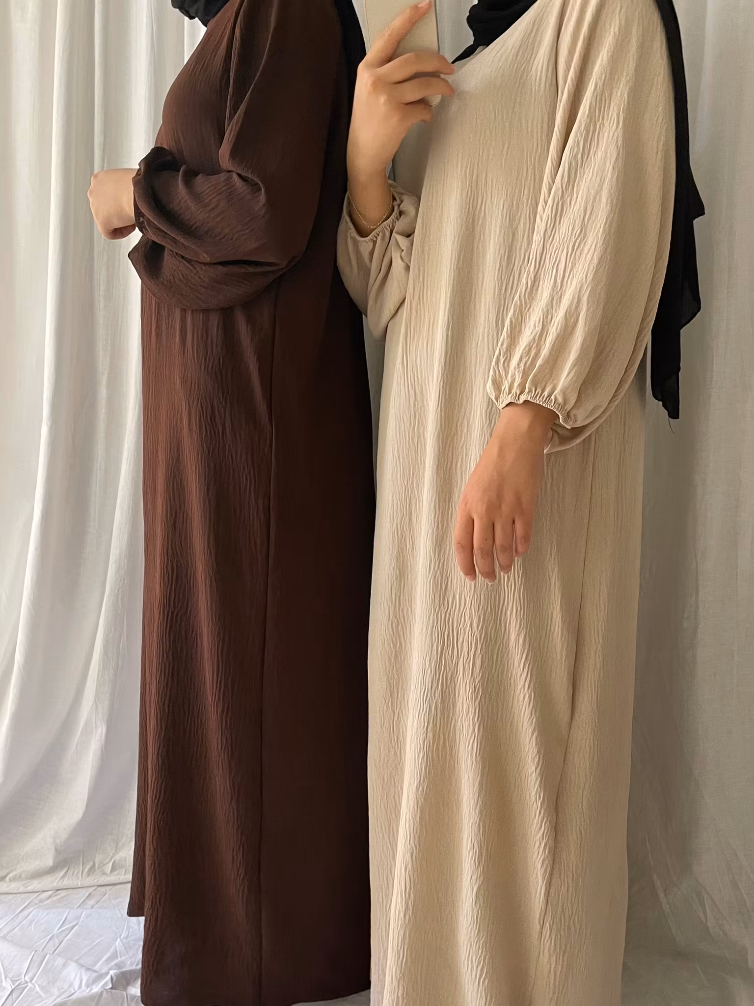 Jazz balloon sleeve abaya brown