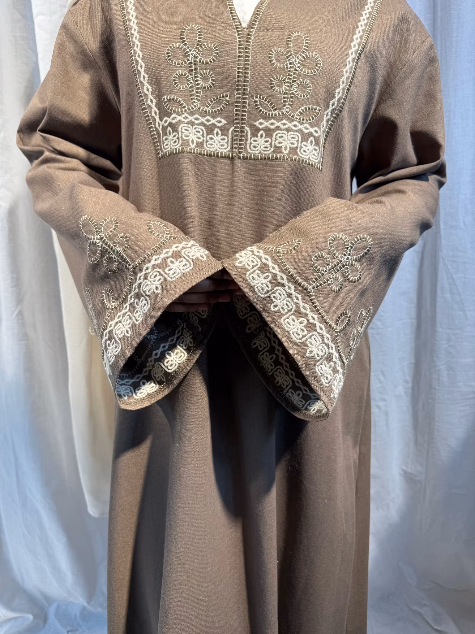 Linen dress brun