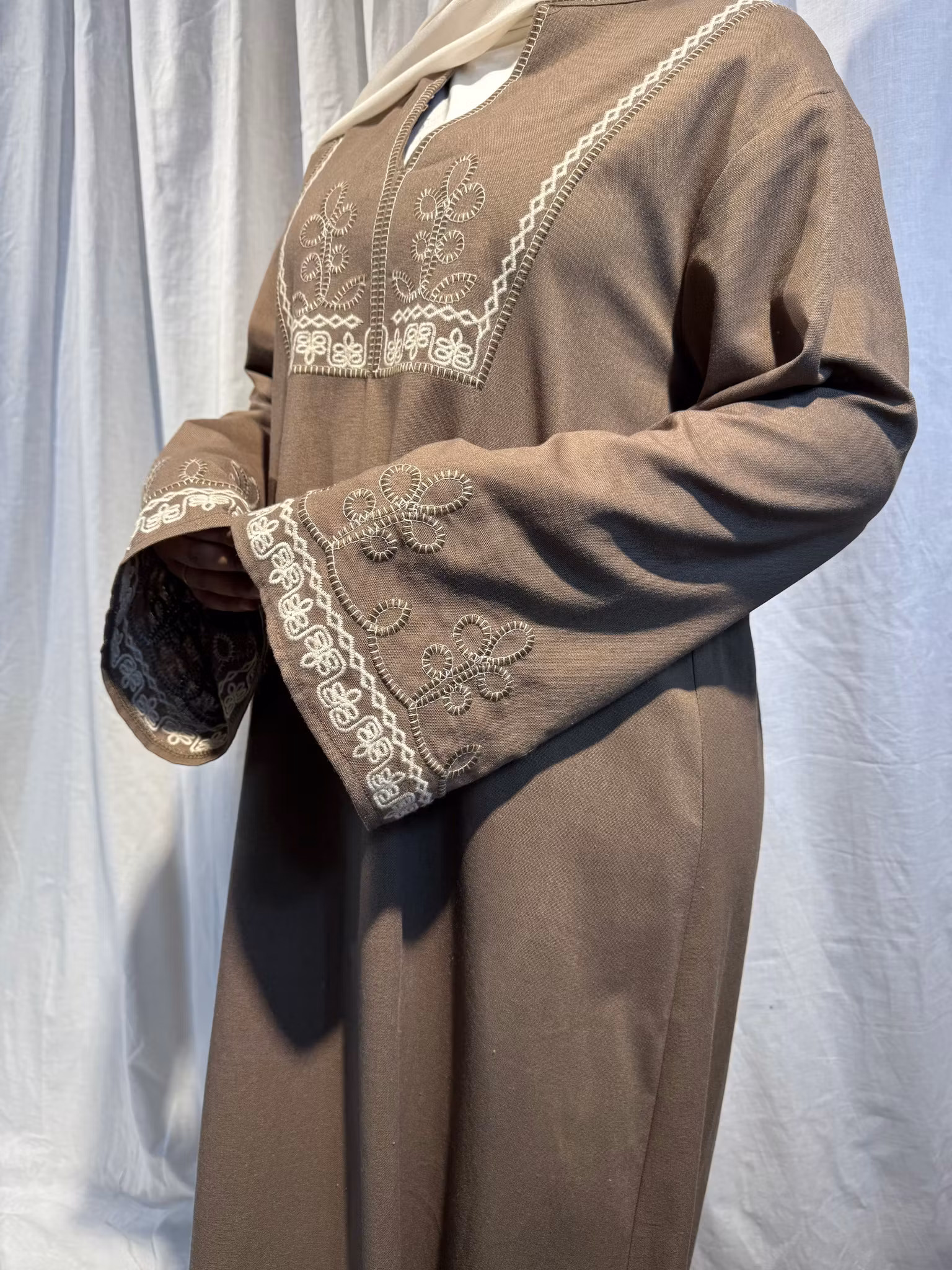 Linen dress brun