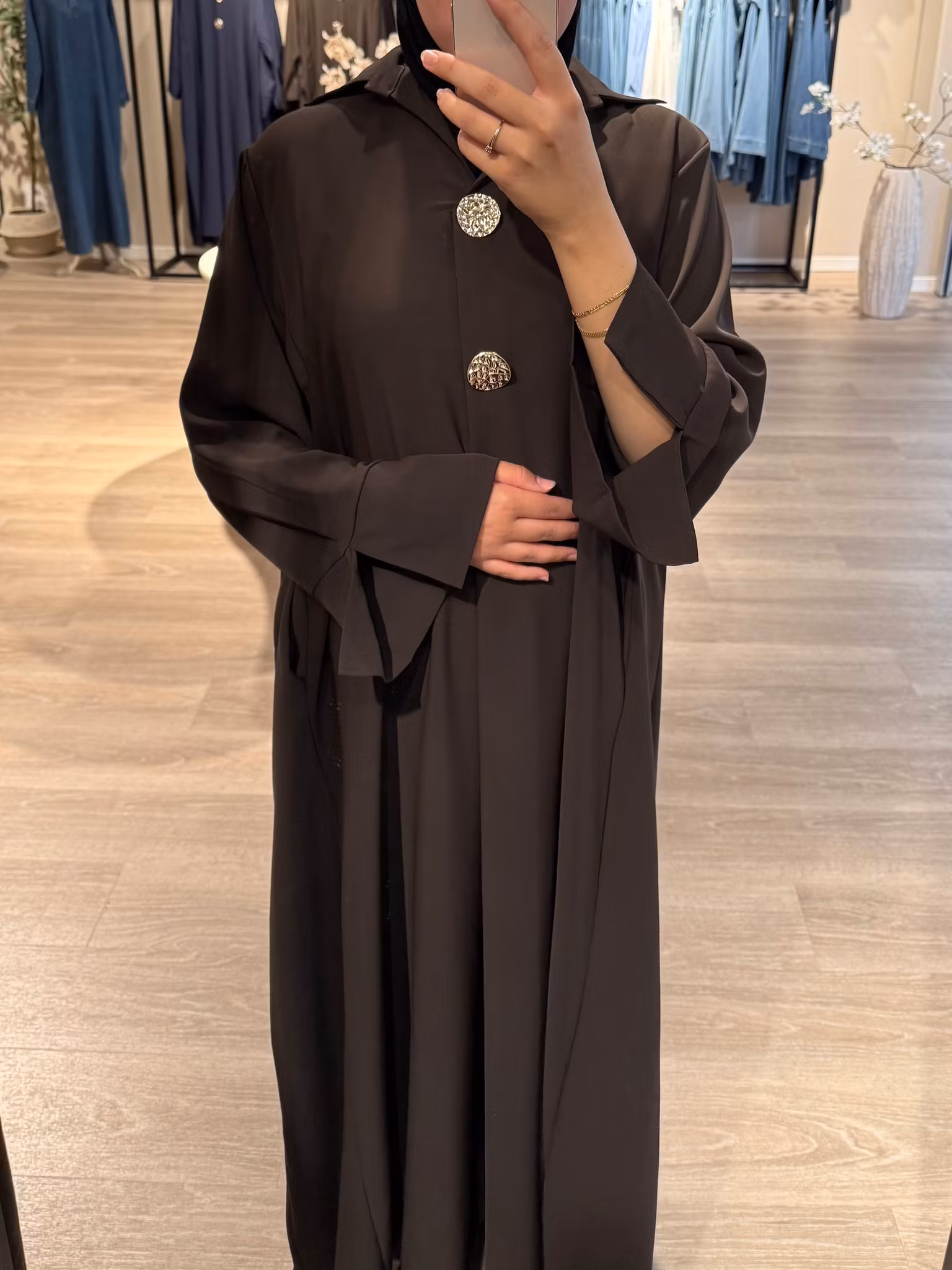 ABAYA BUTTONS BROWN