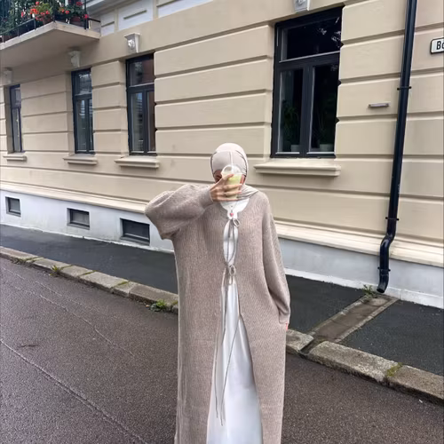 LANG CARDIGAN KNYTING FORAN