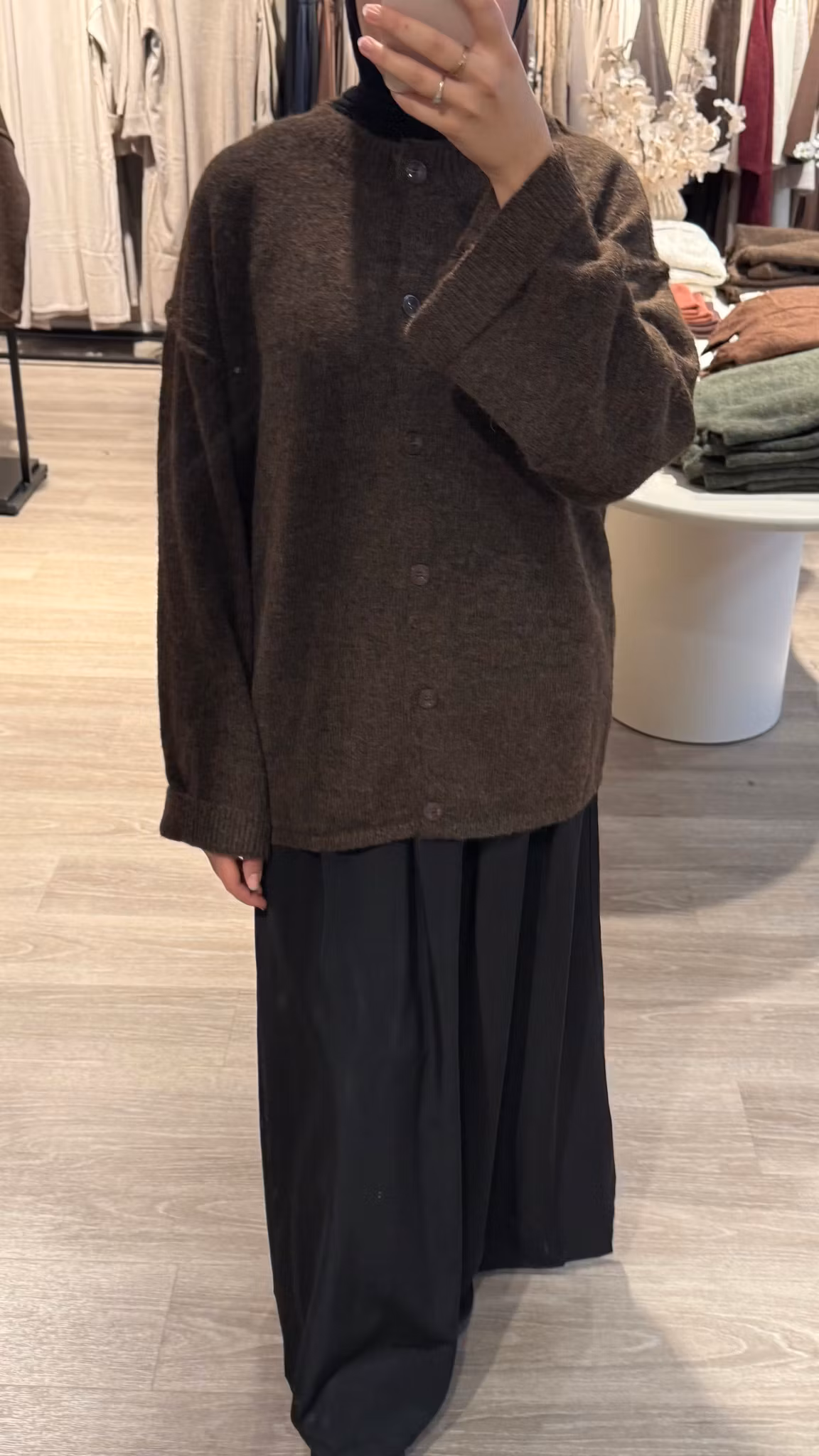 TYKK OVERSIZED CARDIGAN - BRUN