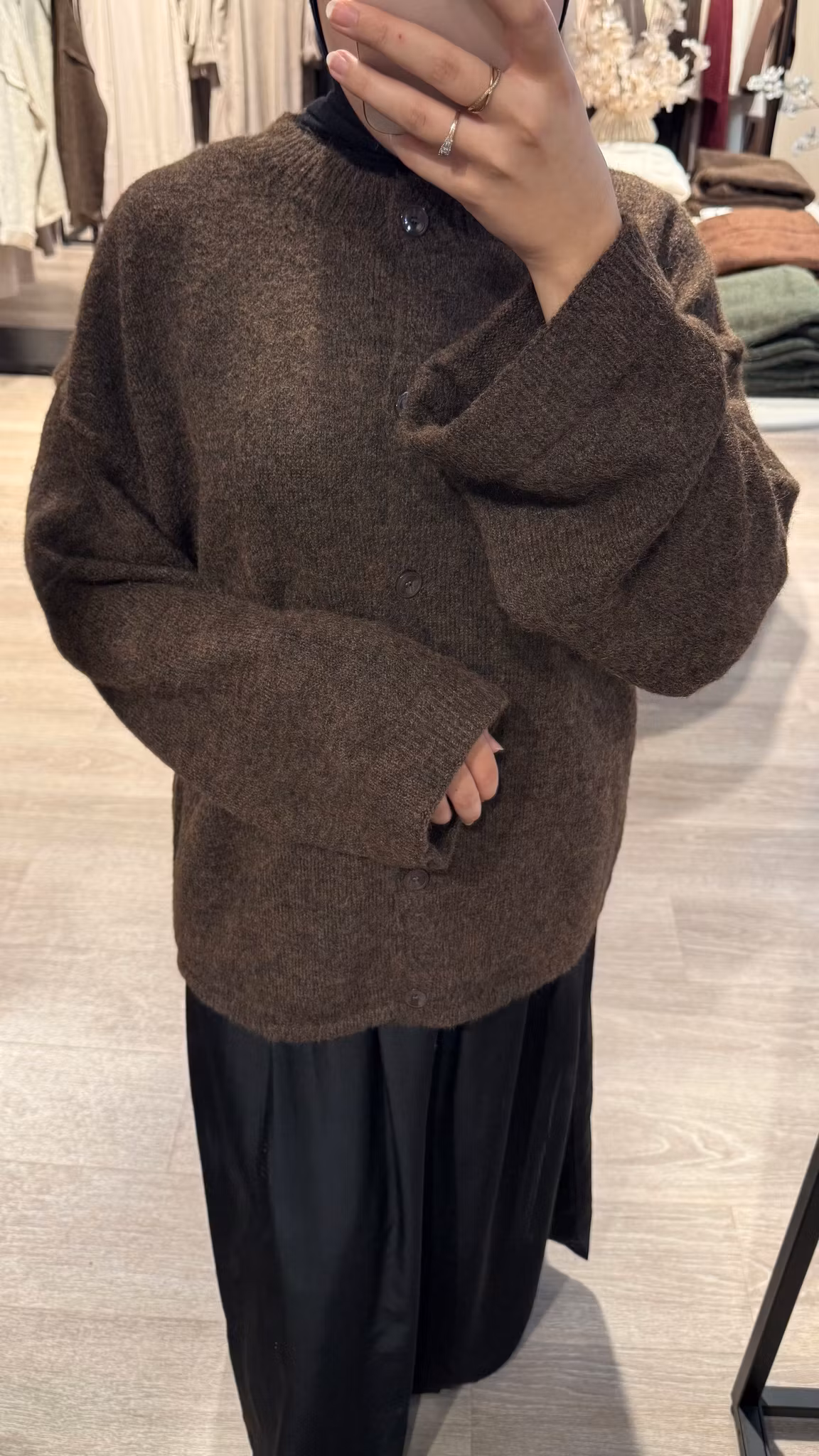 TYKK OVERSIZED CARDIGAN - BRUN