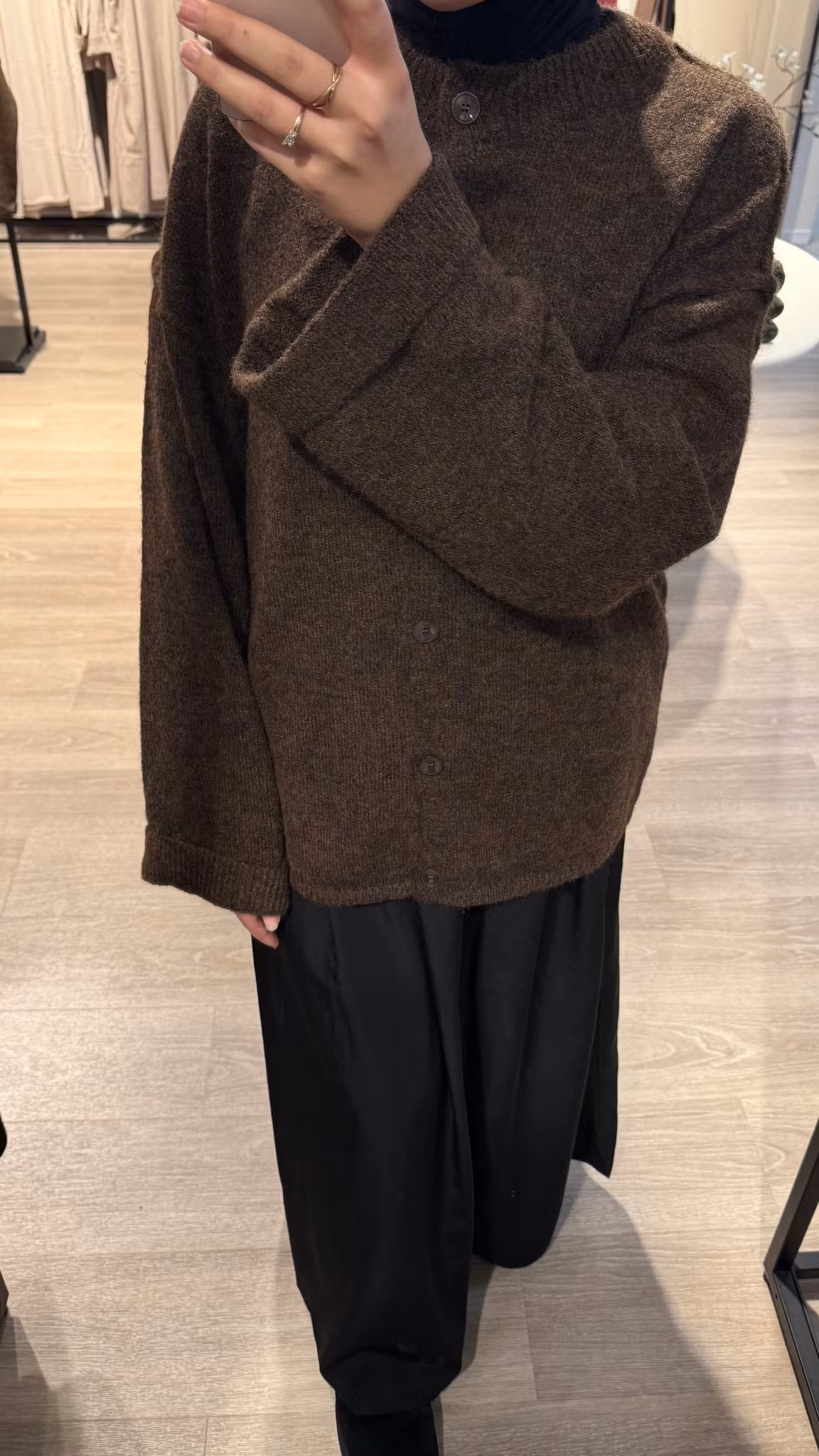 TYKK OVERSIZED CARDIGAN - BRUN