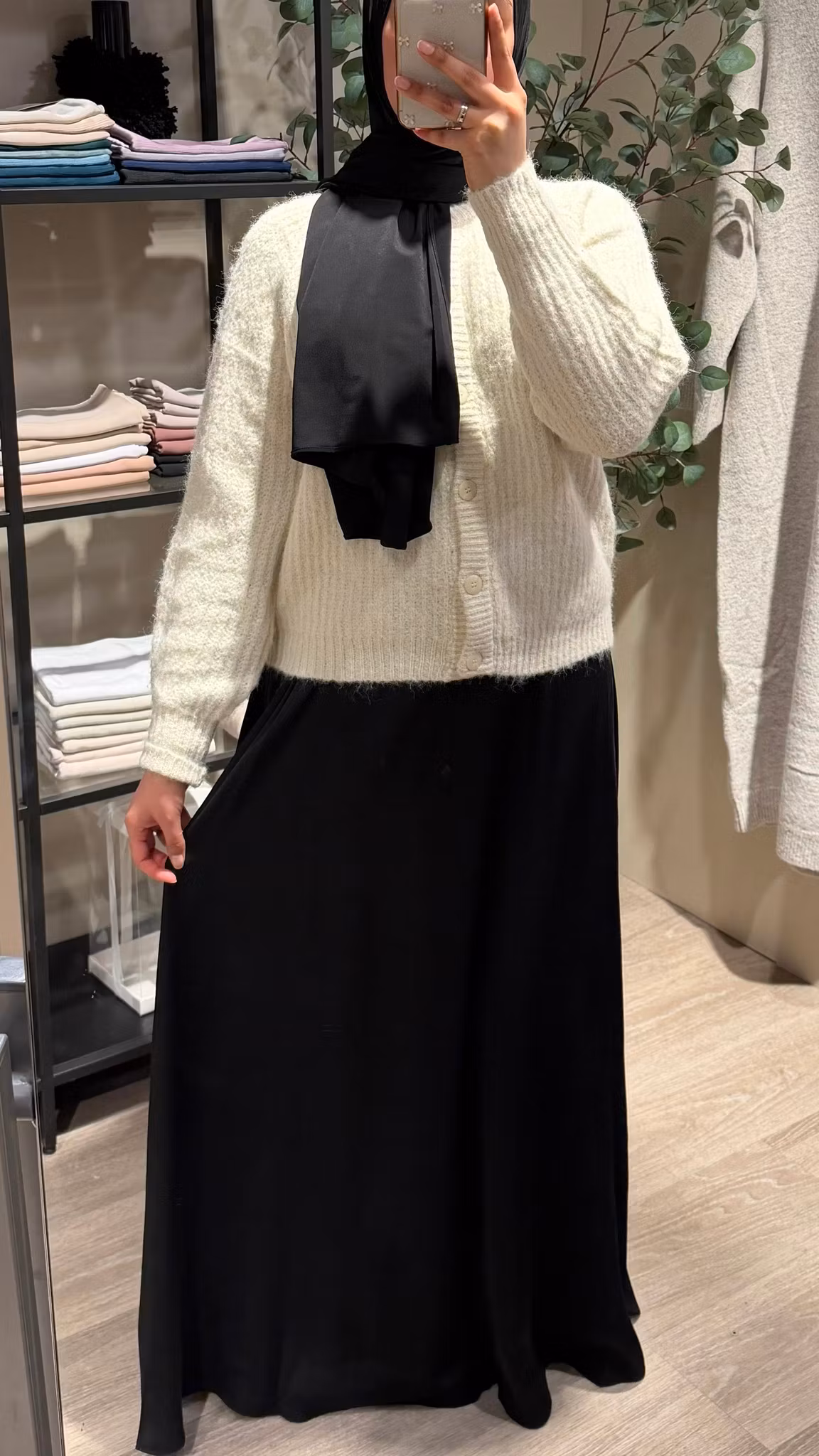 SATENG SKJØRT SVART