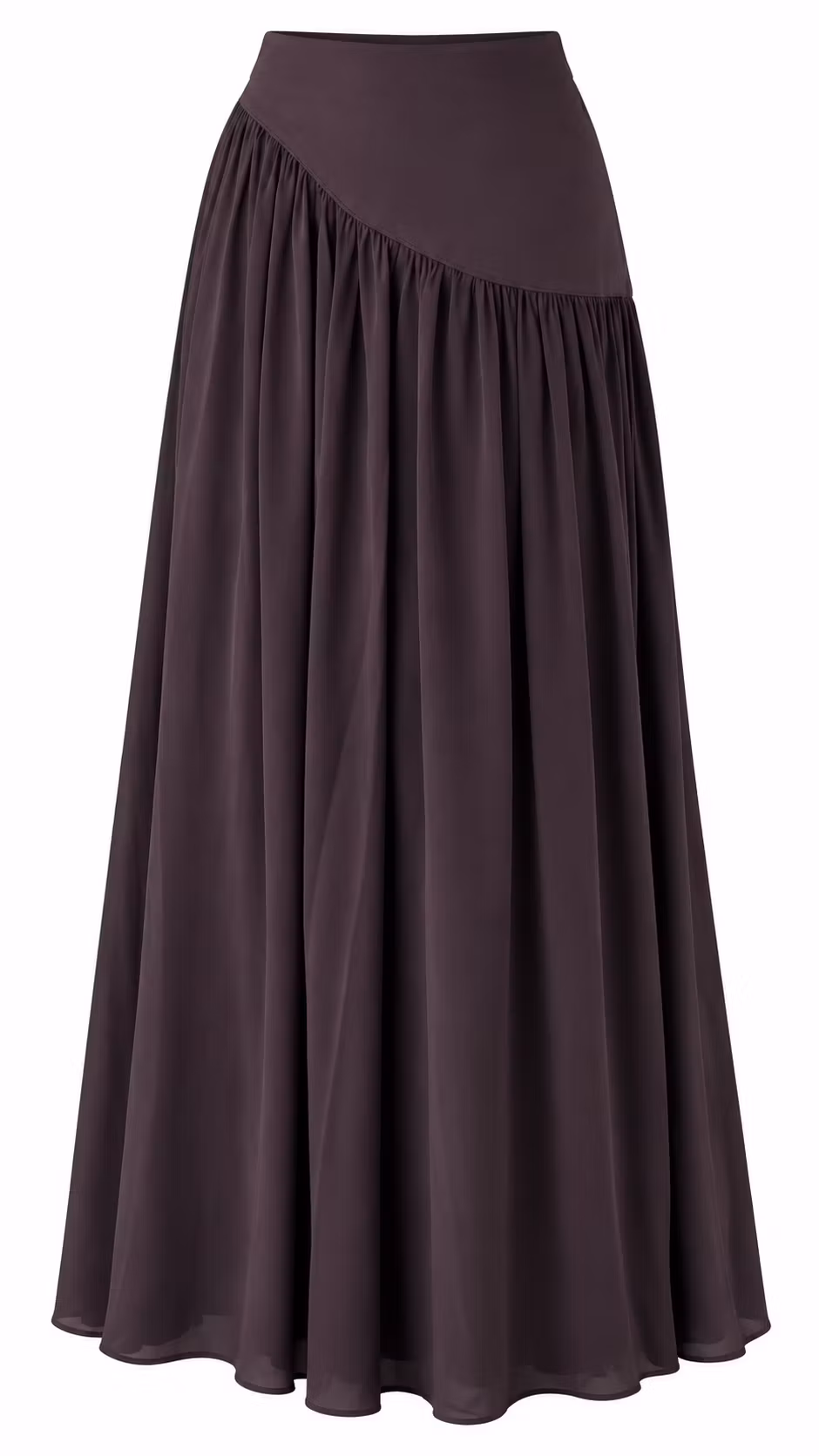 Maxiskjørt med snøring – Aubergine
