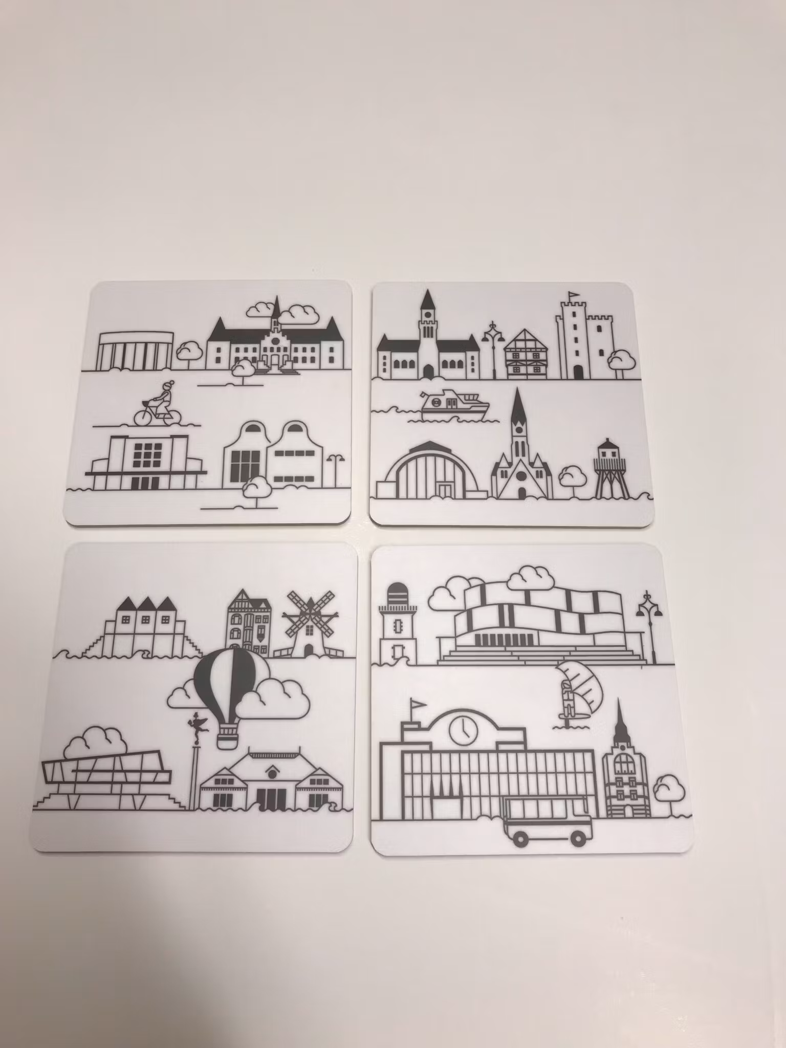 Glasunderlägg med Helsingborgsmotiv