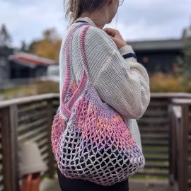 Handlenett i 100% bomull (Flerfarget)