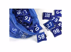 Ärtpåsar, numrerade 0-100