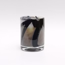 Ljuslykta UNIK Hög Vit/Beige m Svarta Linjer